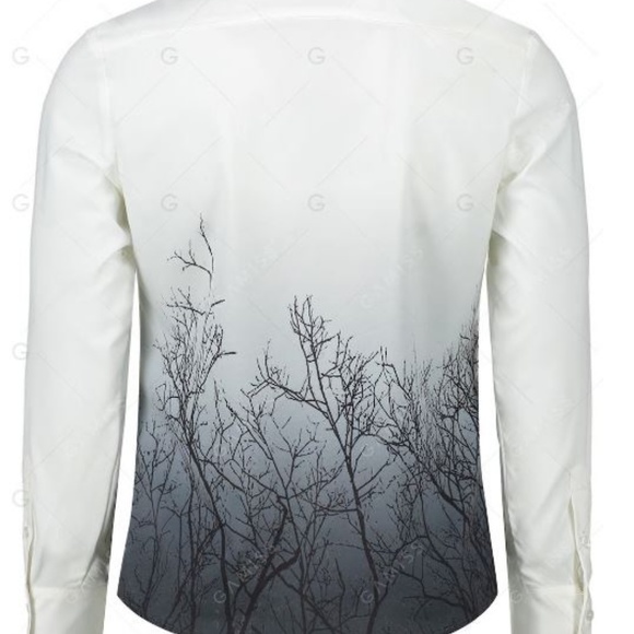 Men's Tree Branch Shirt Long Sleeve New - Picture 3 of 3